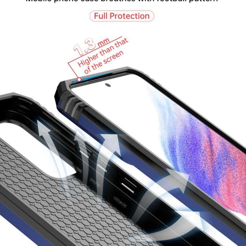 Samsung Galaxy S25 Ultra Case Cover Sleek Blue with Rotating Ring Stand - Picture 6 of 9